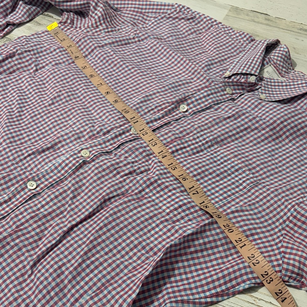 Billy Reid Red and Blue Checkered Casual Shirt - Picture 6 of 7